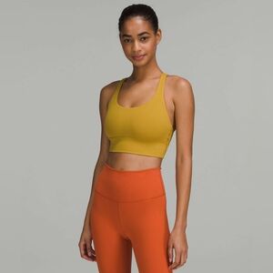 lululemon Energy Longline Bra Medium Support, B–D Cups - Auric Gold - Size 8